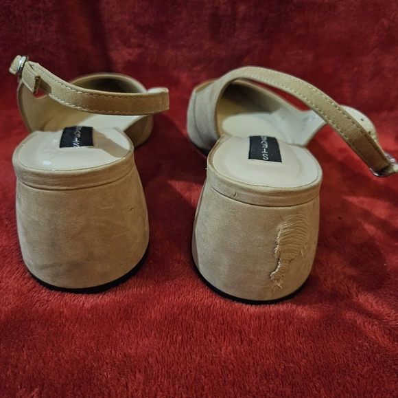 Steven by Steve Madden Women Tan & Black Slingback Heels w/ Pointy Toe Size 7.5M - Picture 4 of 8